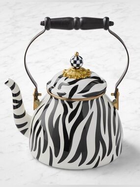 MacKenzie-Childs Zebra 2 Quart Tea Kettle
